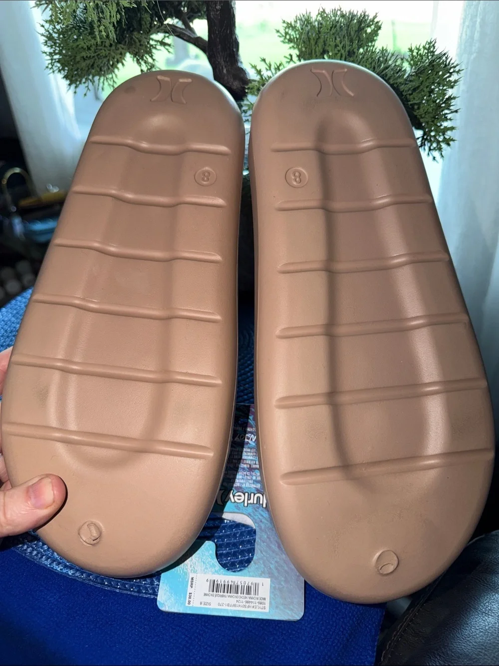 Hurley Tan Slide Sandals (Unisex)